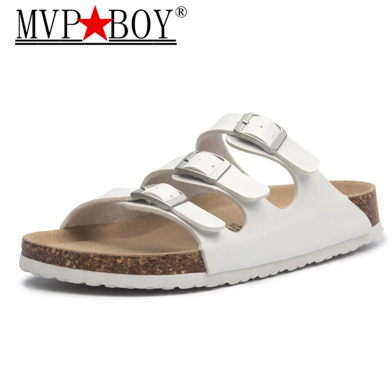 

MVP BOY New style Summer Buckle Cork Slipper Women Flat with Shoes 2018 Casual Mixed Color Beach Slides Flip Flops size 35-43