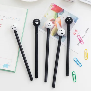 

1Pcs Novelty Creative Cute Emoticon Kawaii Black White Gel Pen Student Writing Signature Pens School Supplies Stationery