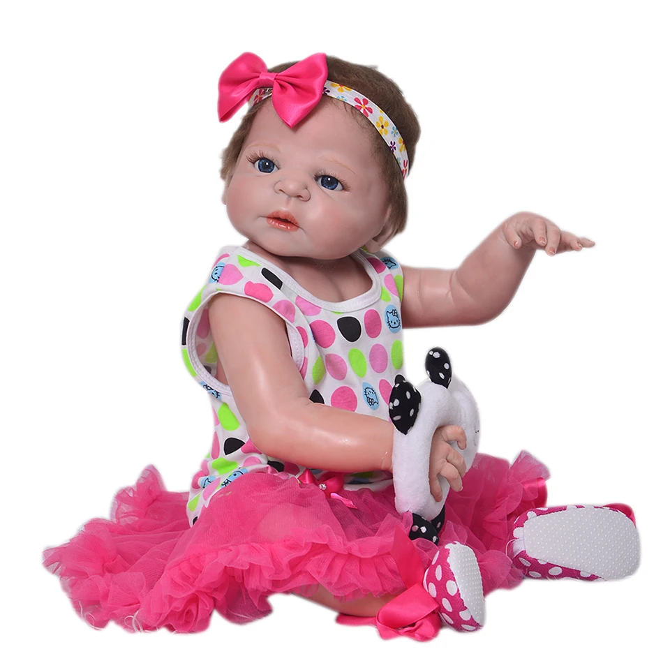 

KEIUMI 23'' Reborn Baby Doll Lifelike Newborn Princess Full Silicone Girl Babies Dolls 58 cm Kids Brinquedos Birthday Gifts