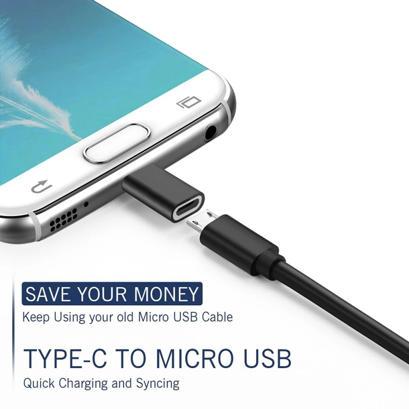 Черный Тип-C разъем Micro USB 2,0 5Pin Женский данных адаптер переходник USB Тип C адаптер лучшая цена 1 шт