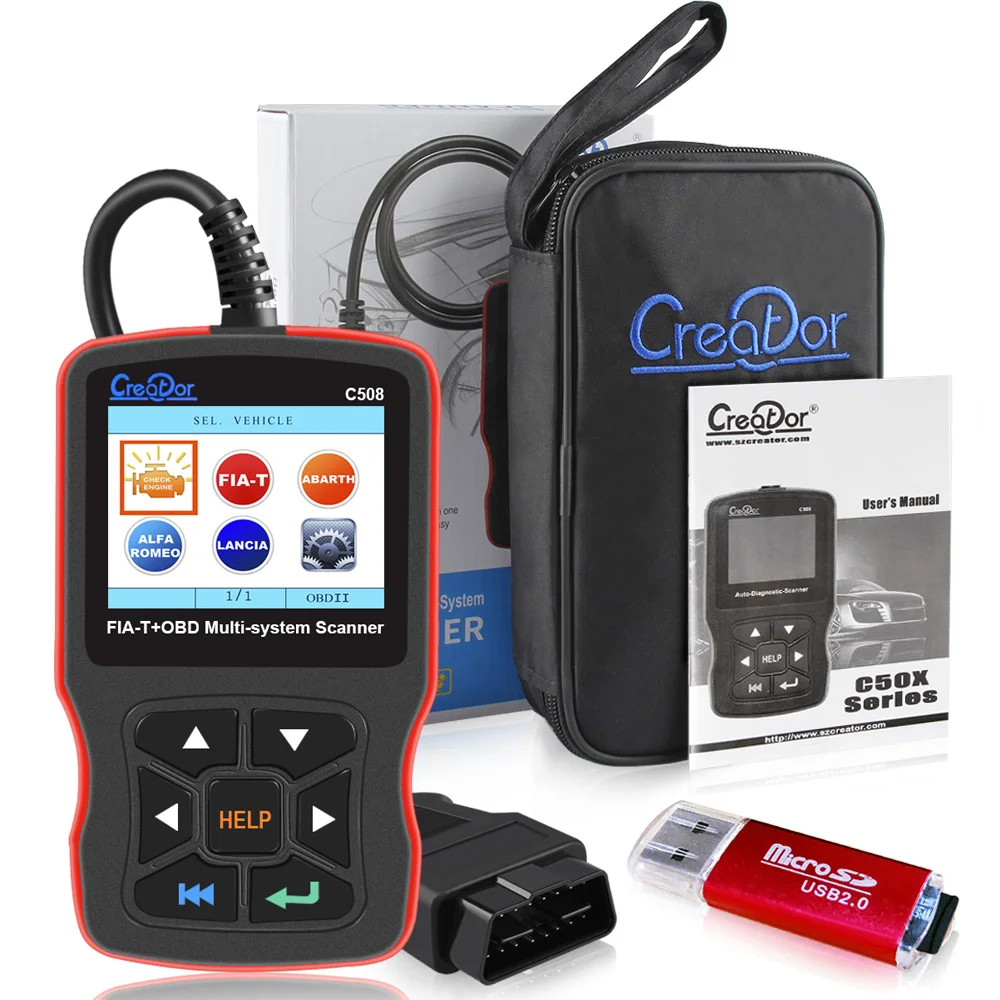 Автомобильный диагностический сканер Creator C508 OBDII/EOBD для FIAT/Alfa/Abrath/Lancia подушка