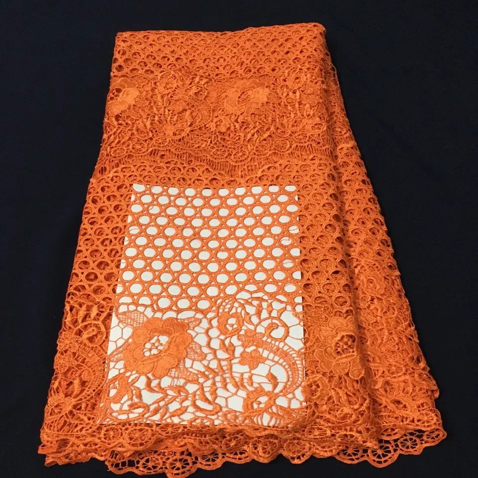 

5yards/lot High quality nigerian wedding african lace fabrics/most popular guipure cord lace fabric for wedding dress K-W001D