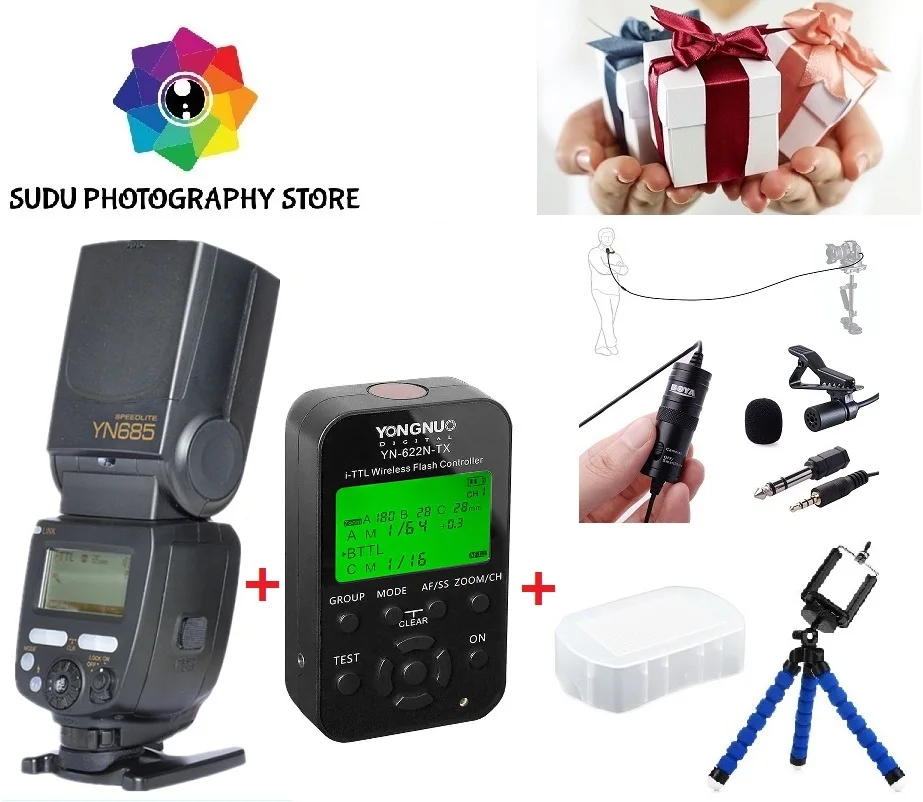 

Yongnuo YN685 Wireless Flash TTL HSS 1/8000s For Nikon YN-622N-TX Kit options