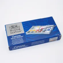 Winsor& Newton Cotman Акварельная карманная коробка для эскизов 12 половинных сковородок мини-набор