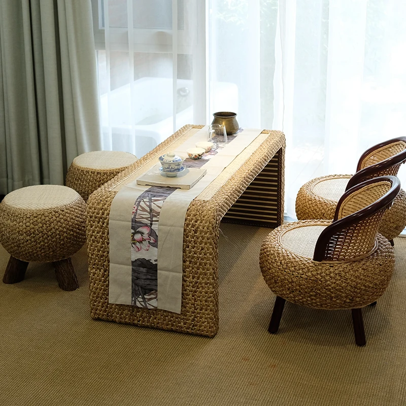 Japanese Tatami Floor Coffee Tables Rattan Wicker Tea Home Living Room Furniture Window Table Indoor Japan Chess Desk