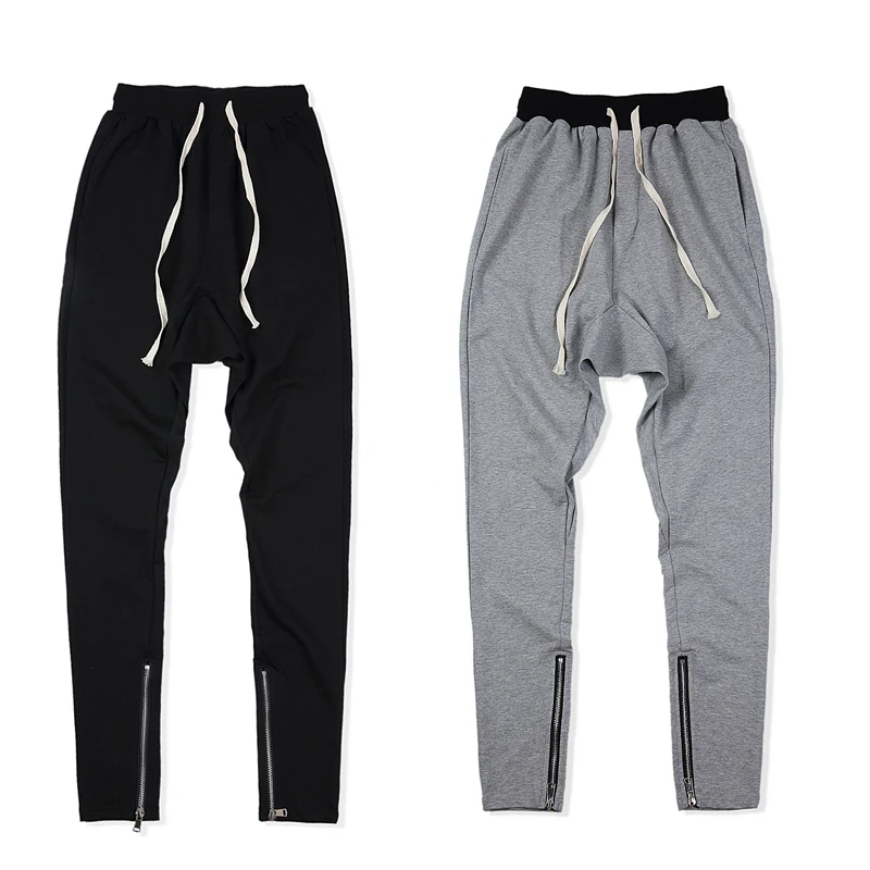 

2018 NEW Design justin bieber Bottom side zipper Black gray Men Casual joggers pants hip hop Fashion Casual Jogging Pant S-XL