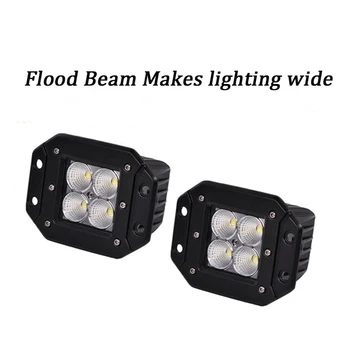 

2 pieces 12W LED Work Light 12V 24V Driving Worklamp Flush Mount Pods 12W for Motorcycle Tractor Boat Off Road 4WD 4x4 Truck ATV