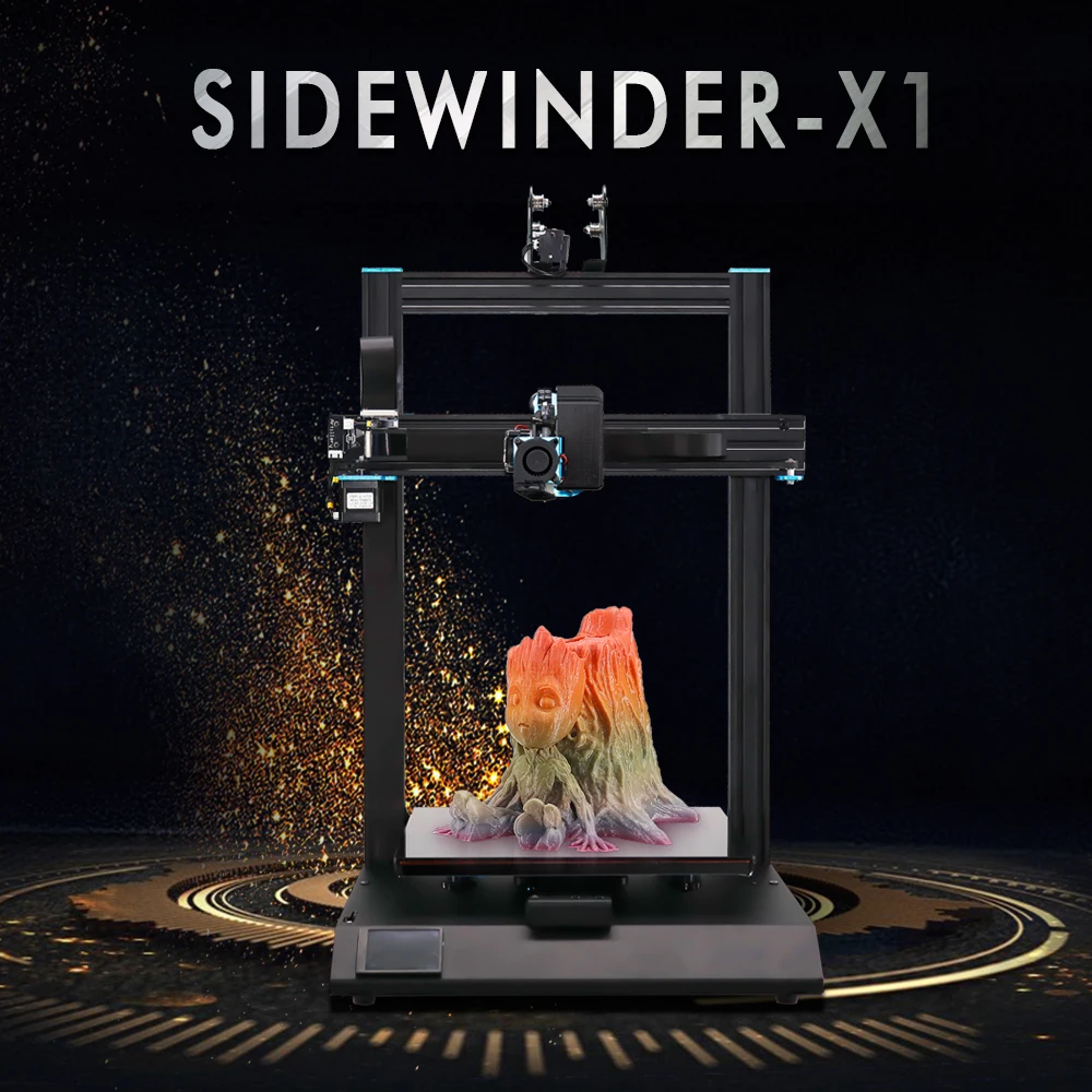 2019 новейший артиллерийский Sidewinder X1 3d принтер ультра тихий драйвер TFT сенсорный