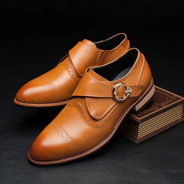 Brockden Puntschoen Gesneden Metalen Heren Pu Mannen Gesp Lederen Fashion Casual Decoratie Business Schoenen Oxfords 11dUwr