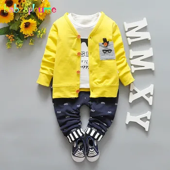 

Baby Boy Clothes Casual Children Clothing Kids Long Sleeve Cardigan Jacket+T-Shirt+Pant 3pcs Set Toddler Tracksuit Autumn BC1323