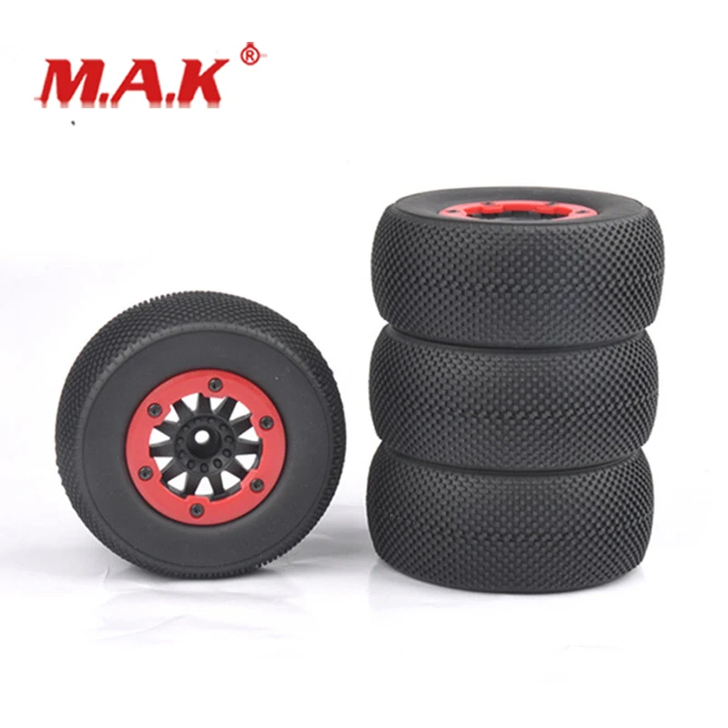 

4Pcs/Set 1/10 Scale Short Course Truck Tires and Wheel Rims with 12mm Hex fit Car Model Accessories