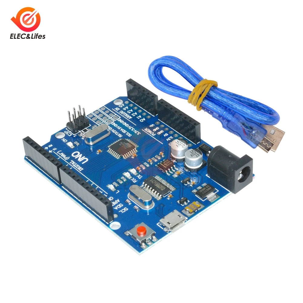 Микроконтроллер Micro USB UNO R3 ATmega328P CH340G CH340 ATMEGA328P-AU для Arduino UNO R3 DIY с usb-кабелем Замена ATmega16U2