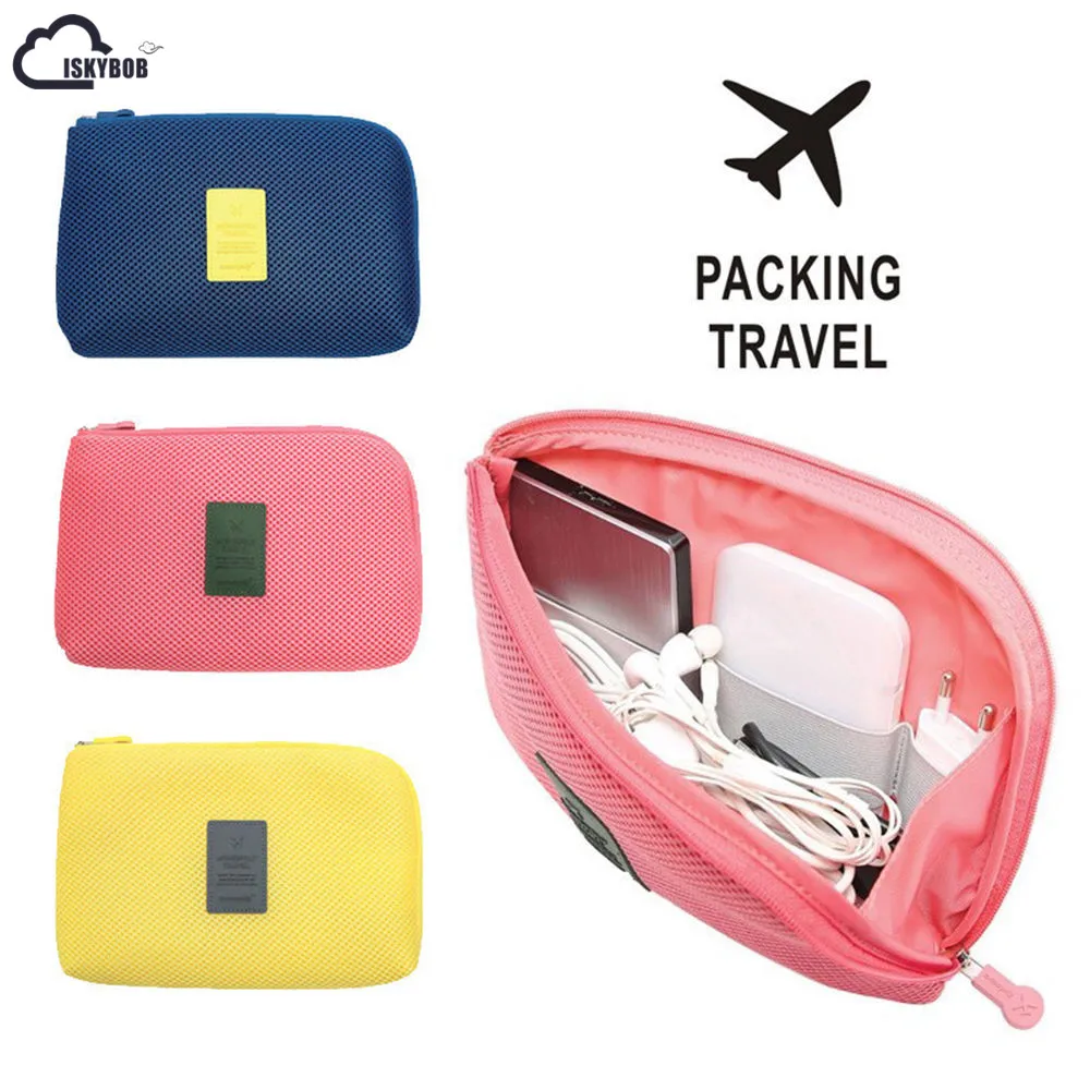 

ISKYBOB Portable Travel Earphone Cable USB Digital Gadget Organizer Storage Makeup Bag Cosmetic Cases