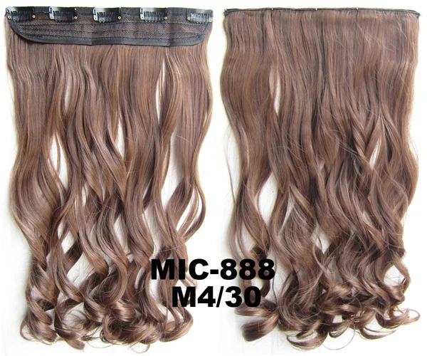 1 шт., 100 г, 24 дюйма, Длинные Синтетические Кудрявые Волнистые накладные волосы на заколках, 5 зажимов в шиньоне, один кусок шиньонов, 26 цветов - Цвет: MIC888 Color M4-30
