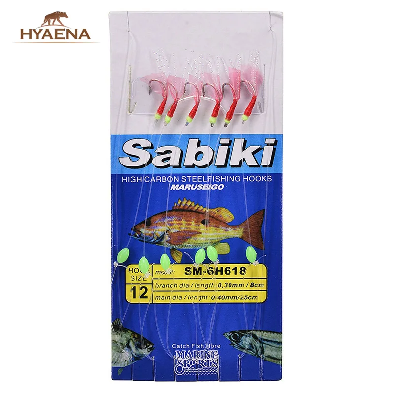 20 Packs Saltwater/Freshwater Sea 6 Arms Sabiki Rigs Glow Beads Sabiki