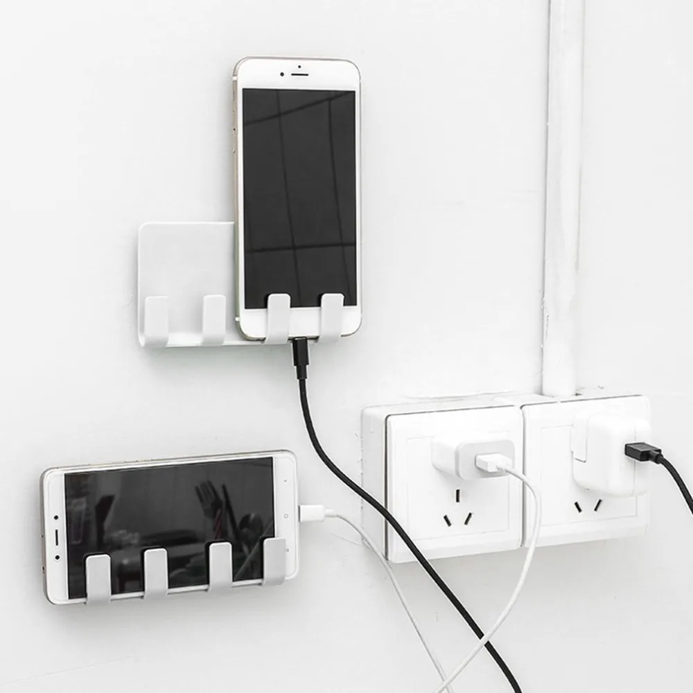 

Wall Mount Phone Holder Socket Charging Box Bracket Stand Holder Shelf Support Universal for Mobile Phone Tablet