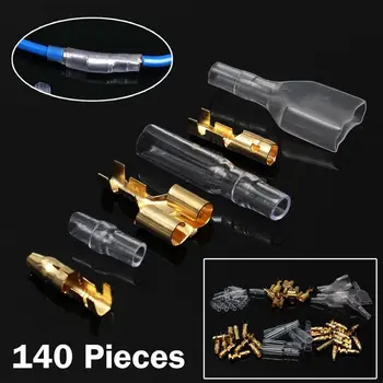 

140Pcs/Kit Car Male Female Electric 3.9mm Bullet Terminal Connectors&Terminal Insulated Covers terminal 10 sets double terminal