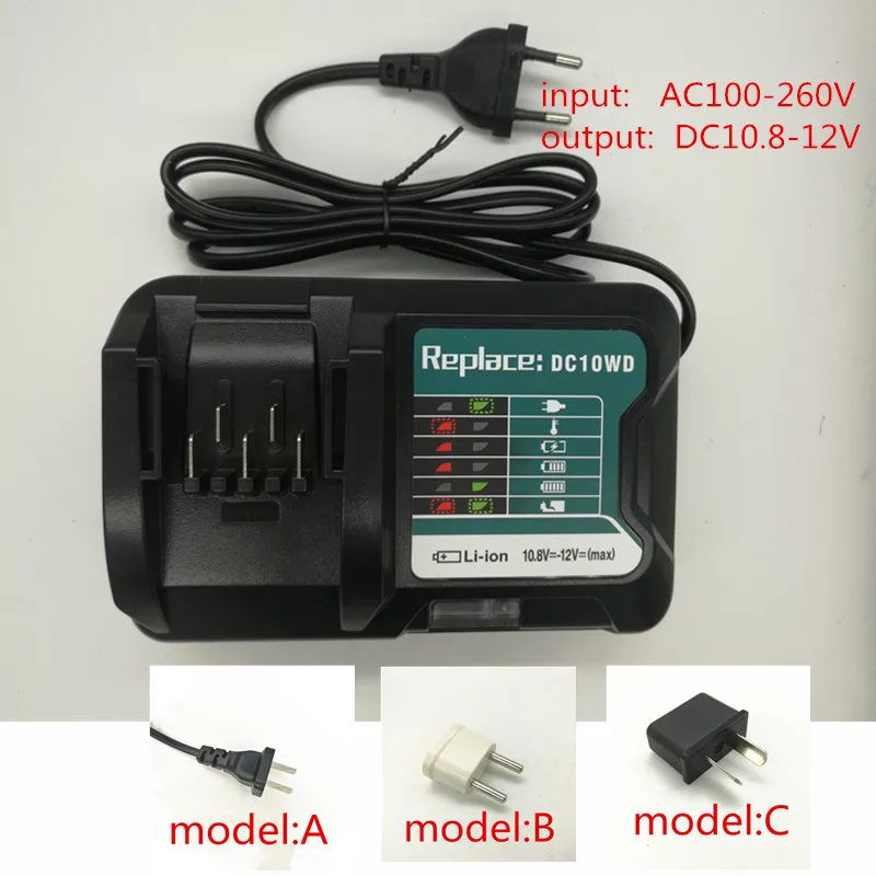 

Charger Replace for MAKITA 10.8V 12V DC10WD BL1015 BL1016 BL1021B BL1041B DC10SB BL1040B BL1015B BL1020B DC10SA