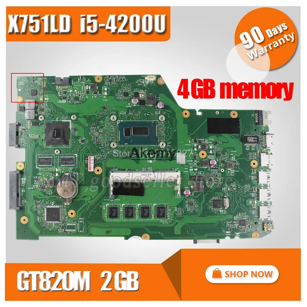 X751LD материнских плат REV: 2,0 I5CPU GT820M для ASUS X751L K751L K751LN Материнская плата ноутбука X751LD материнская плата X751LD материнская плата