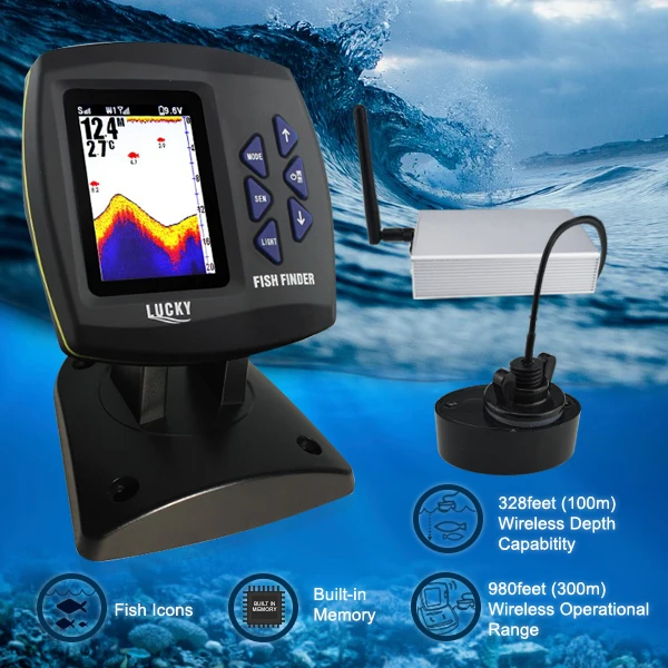 FF918-CWLS محظوظ اللون عرض قارب صياد السمك اللاسلكية التحكم عن بعد 300 متر/980ft الصيد نطاق التشغيل اللاسلكي