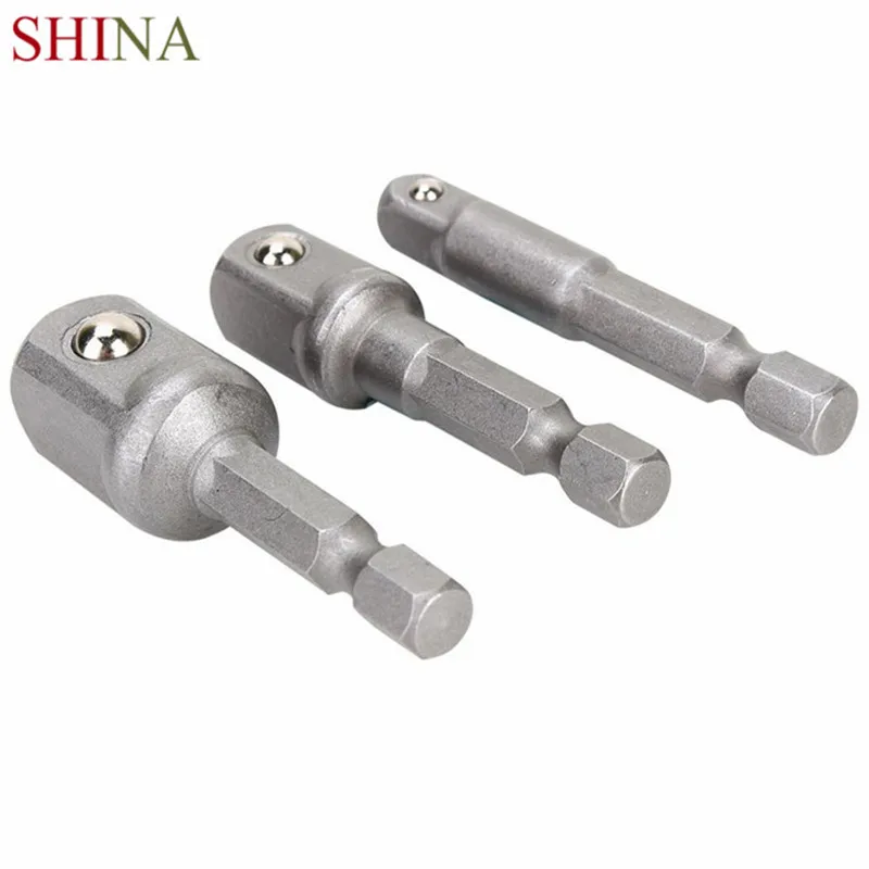 SHINA 1 шт. 1/4 & quot 3/8 1/2 шестигранное сверло с питанием гнездо гаечный ключ адаптер