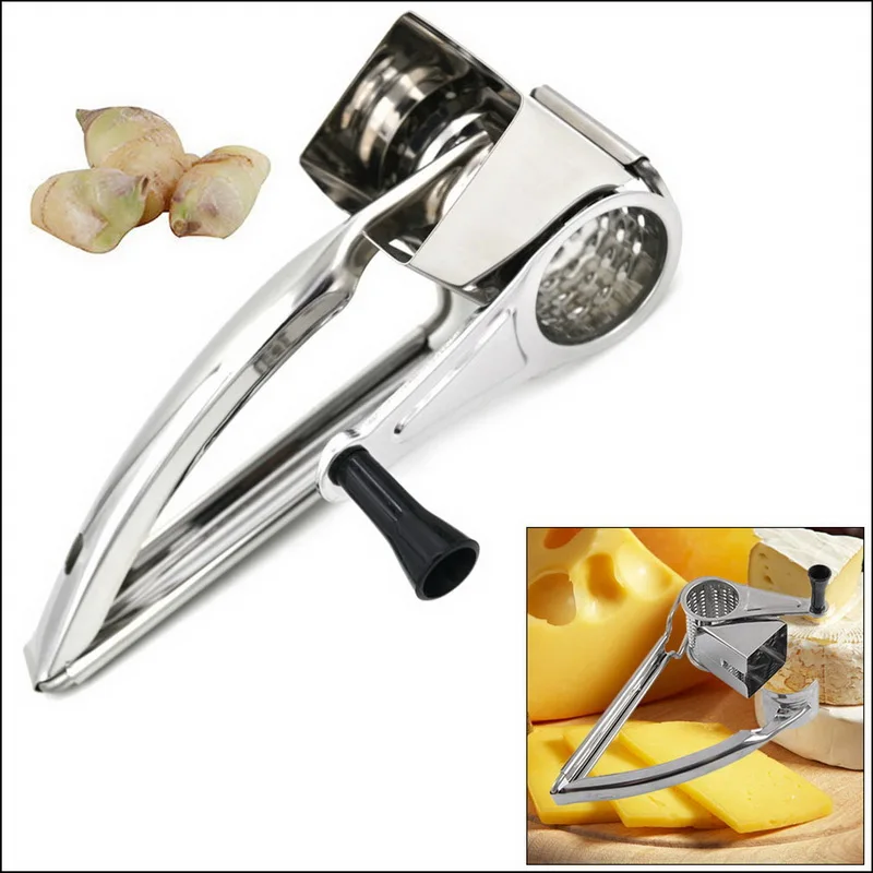 by DHL or EMS 100 pcs Rotary Cheese Grater Slicer Shreds Stainless