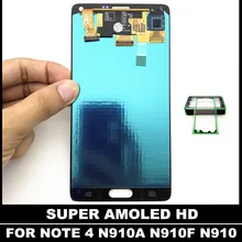 Замена lcd s для samsung Galaxy Note 4 N910 N910A N910F Note4 AMOLED lcd дисплей сенсорный дигитайзер экран сборка наклейка