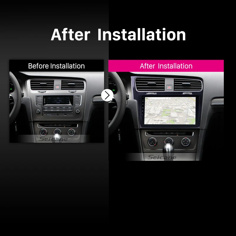 Excellent Seicane 10.1" Android 8.1/7.1  Touchscreen Bluetooth 2 DIN Car Radio GPS Navigation for 2013 2014 2015 VW Golf 7 with WIFI FM 4