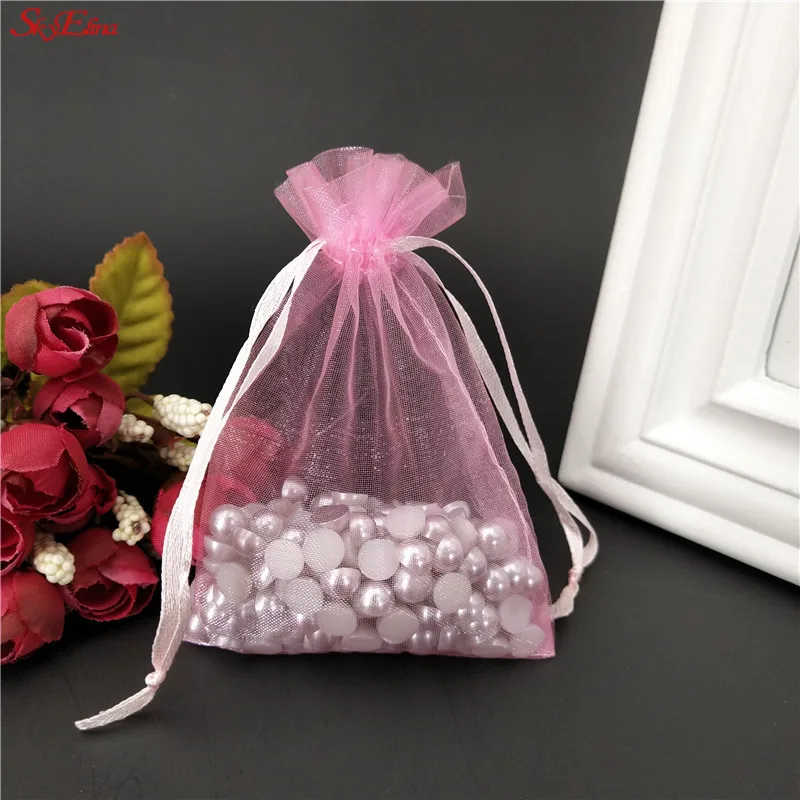 100 Uds. Bolsas de embalaje de joyería con patrón de tela de tul bolsas de  organza pequeños favores de la boda y regalos bolsas de embalaje de tul  6zSH312|Envoltorios y bolsas de