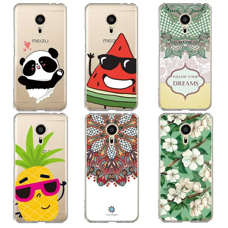 Mandala Soft Clear TPU Phone Case For meilan MX6 pro6 U20 U10 A5 M5 M5S E E2 Fruit Flora Printed Coque Funda Cover Free Shipping | Мобильные