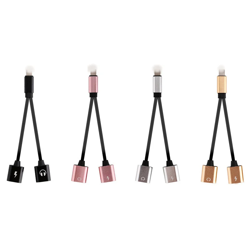 2 In 1 Headphone Adapter for Iphone X 7 8 Plus Dual USB Headphone Charging & Music Adapter Cable Splitter Cable for Iphone8 2 In 1 Headphone Adapter for Iphone X 7 8 Plus Dual USB Headphone Charging & Music Adapter Cable Splitter Cable for Iphone8