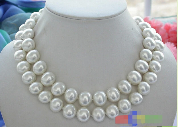 

P2921 32" 14MM WHITE EGG SOUTH SEA SHELL PEARL NECKLACE @^Noble style Natural Fine jewe FREE SHIPPING ##a #a