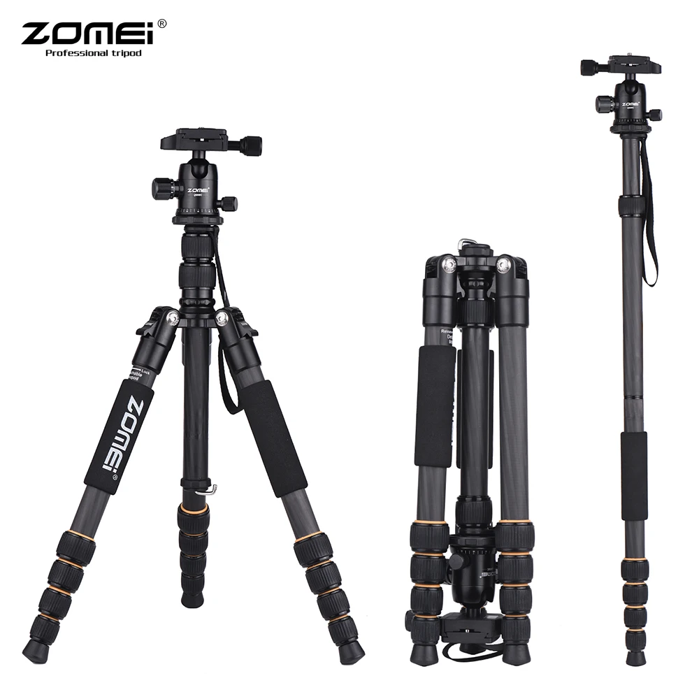 

ZOMEI Lightweight Portable Q666 Professional Travel Camera Tripod Monopod Aluminum Ball Head Compact for Digital SLR DSLR Camera