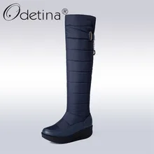 Odetina/новые женские зимние сапоги до колена водонепроницаемые теплые зимние сапоги с густым мехом Повседневная нескользящая обувь на платформе большой размер 44
