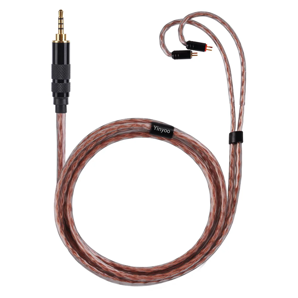 

HOT! Yinyoo Golden treasure Cable 2.5/3.5/4.4mm Balanced Cable With MMCX/2pin Connector For AS10 ZS10 ZS5 ZS7 C10 C16 C12TRN V80