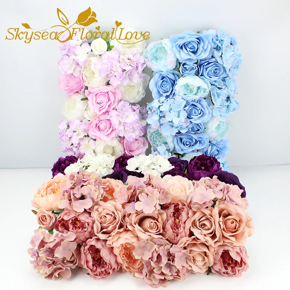 

Artificial flower wall 2018 New Quality silk flower rose hydrangea peony flower wall wedding decoration arch flower