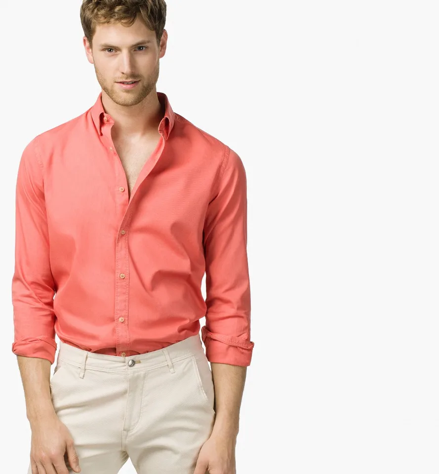 peach formal shirt