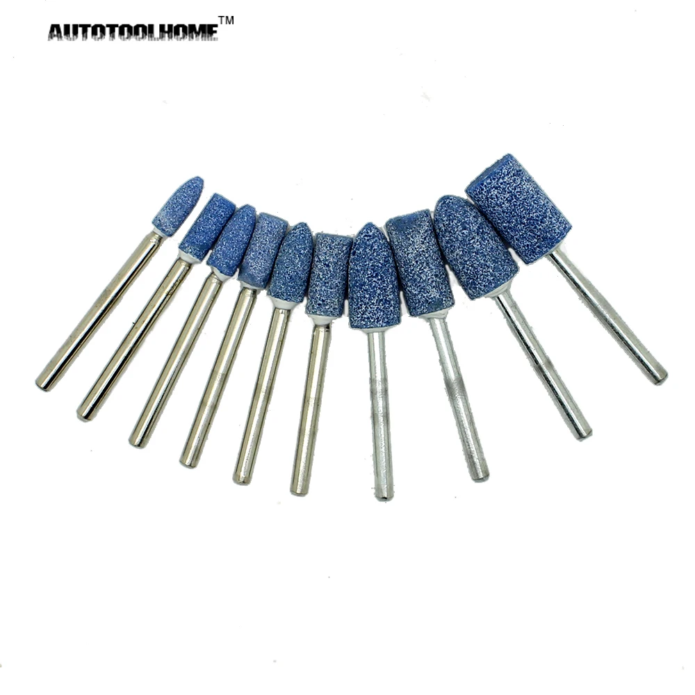AUTOTOOLHOME 10pc Blue Abrasive Mounted Stone Set Multi Tool Grinding