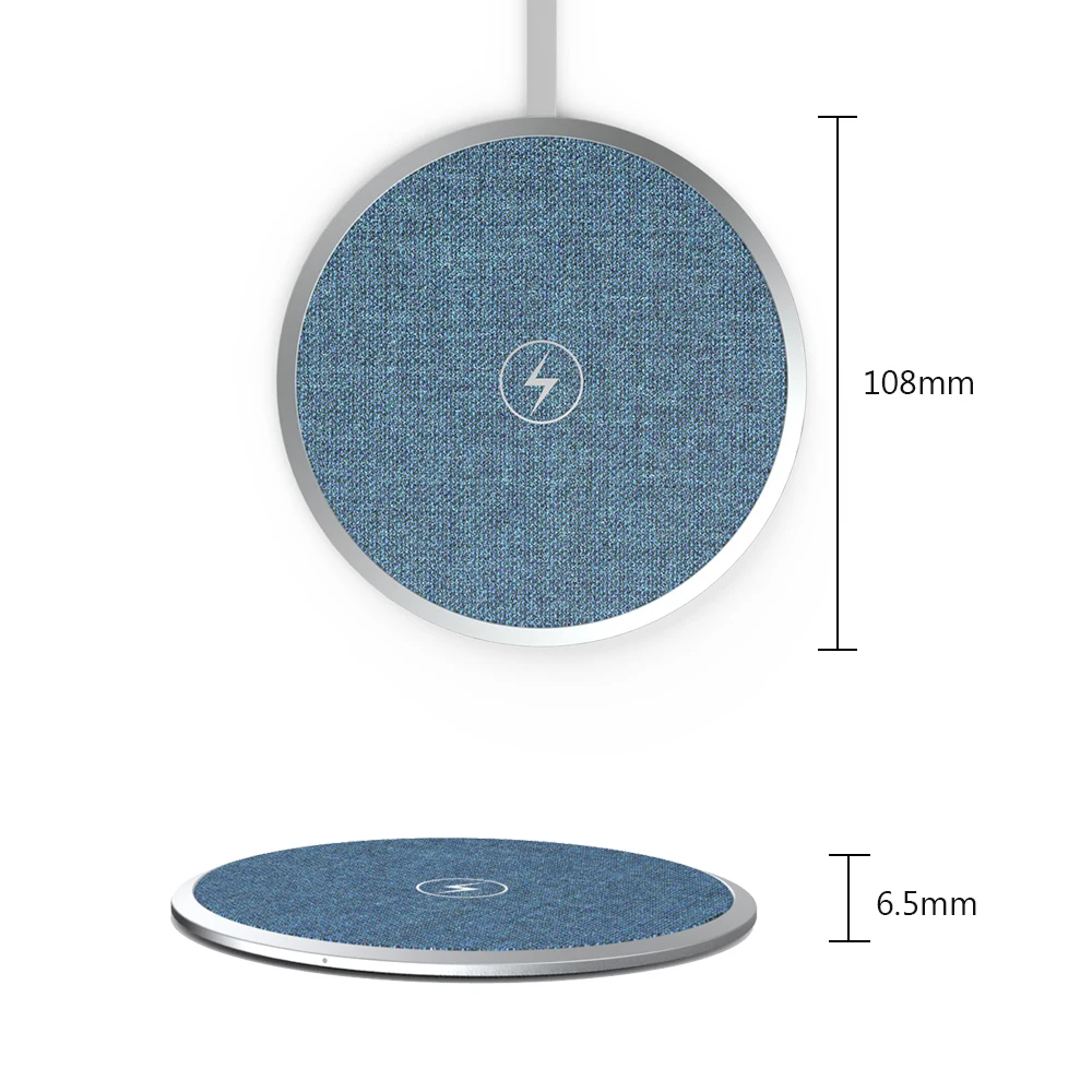 

QI Wireless Charger Fast Charge Ultra-thin 6.5mm 10W Wireless Charging Pad for iPhone Samsung Qi Enable Devices