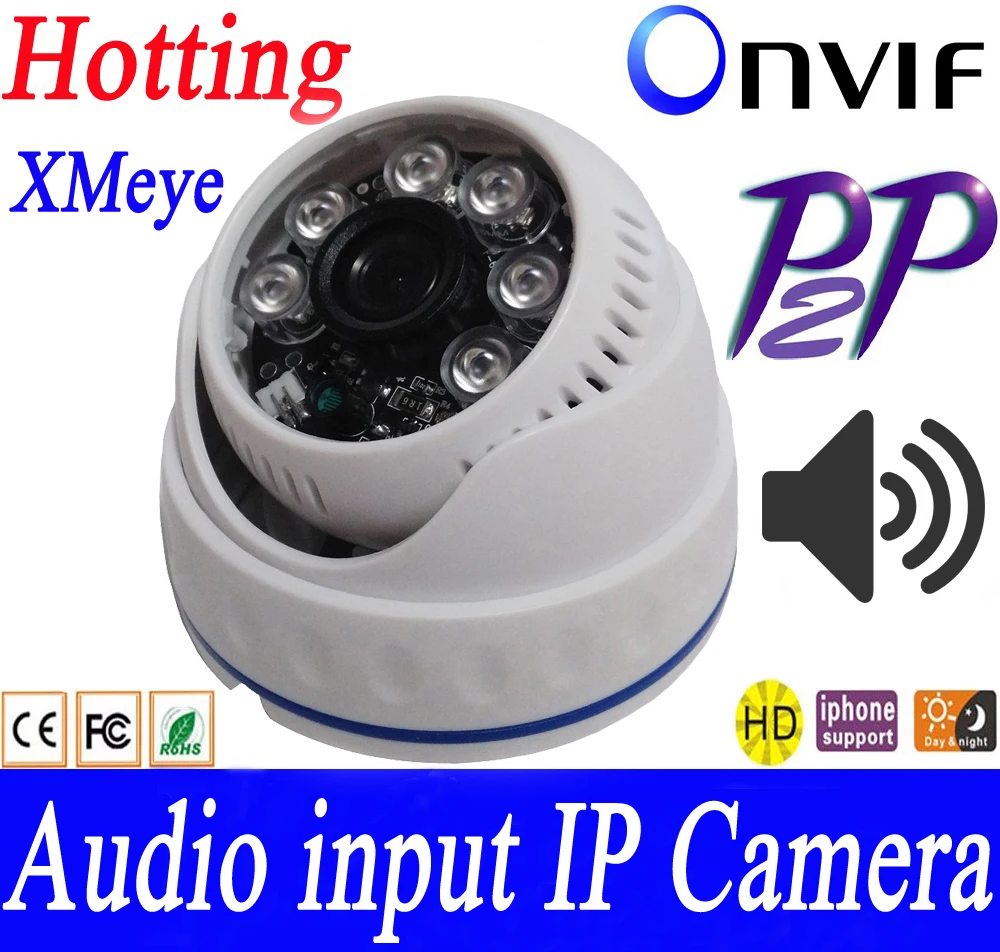 Камера видеонаблюдения Diske XMEYE купольная ip камера с аудиовходом 1280*720P 1.0MP 1.3MP ONVIF