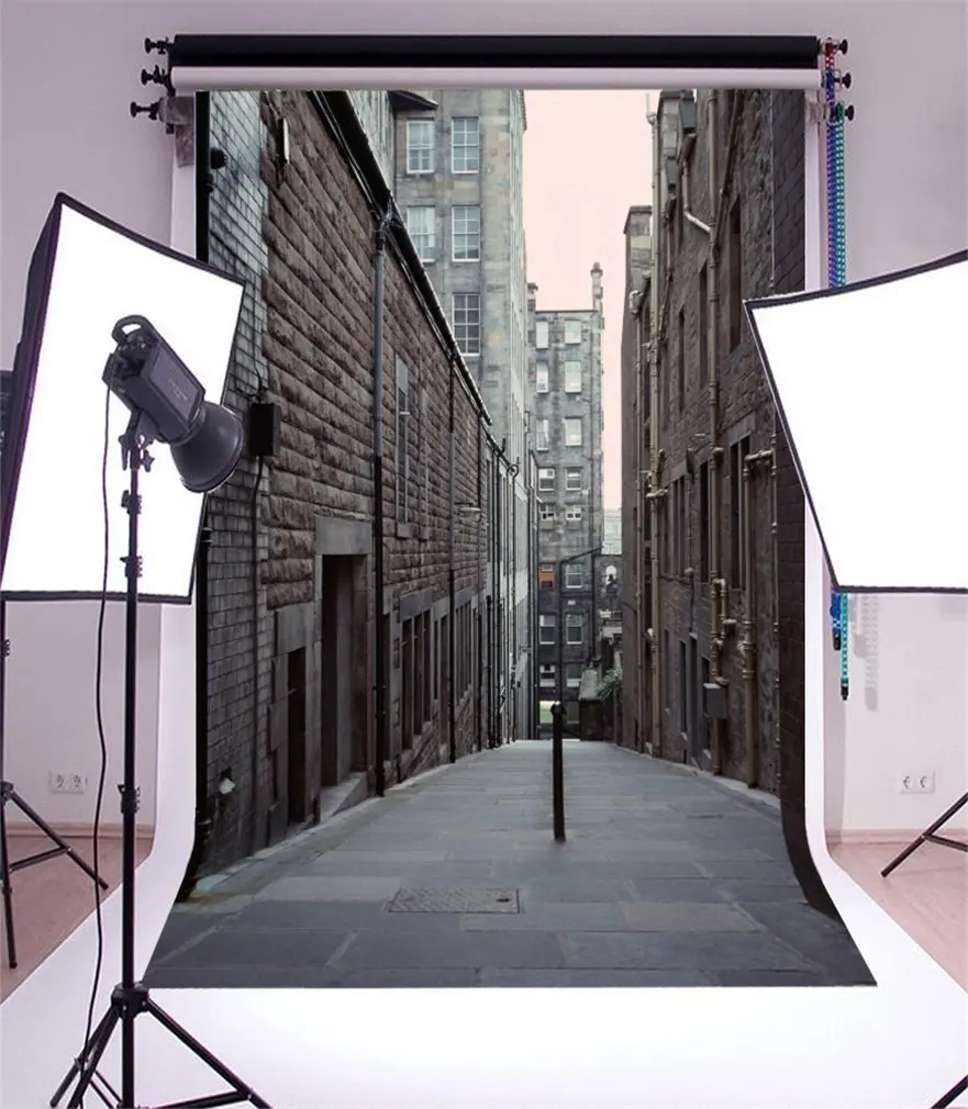 

Photography Backdrop Cityscape Ancient Building Shabby Chic House Weathered Marble Floor Nature Photo Background