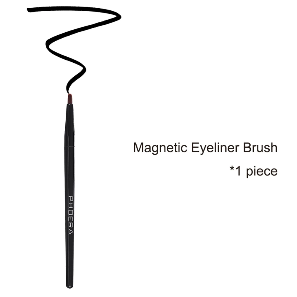 PHOERA Magnetic Eyeliner Eyelashes Kit 3D Eyelashes Gel Liquid Eyeliner with False Lashes Eyeliner Brush Reusable Falses Eyelash - Color: 1pcs