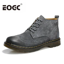 Handmade Men Boots Cow Leather Men Ankle Boots 2019 Fashion British Style Tristin Boots Top Quality Brogue Shoes for Men shoes