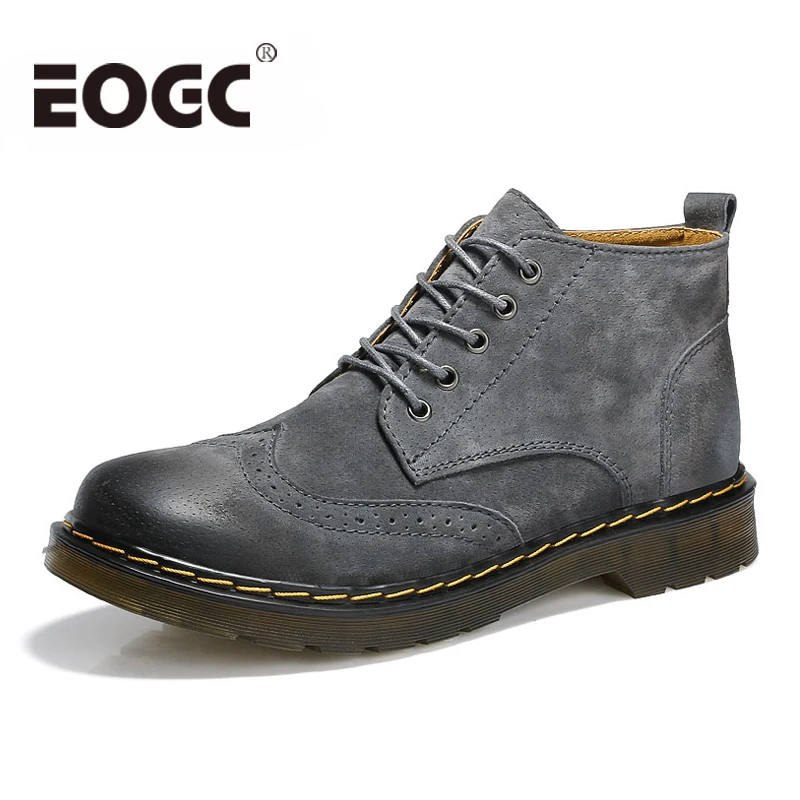 Vente Main Hommes Bottes En Cuir de Vache Hommes Cheville Bottes 2018 De Mode Britannique Style Tristin Bottes Top Qualité Richelieu Chaussures pour Hommes chaussures
