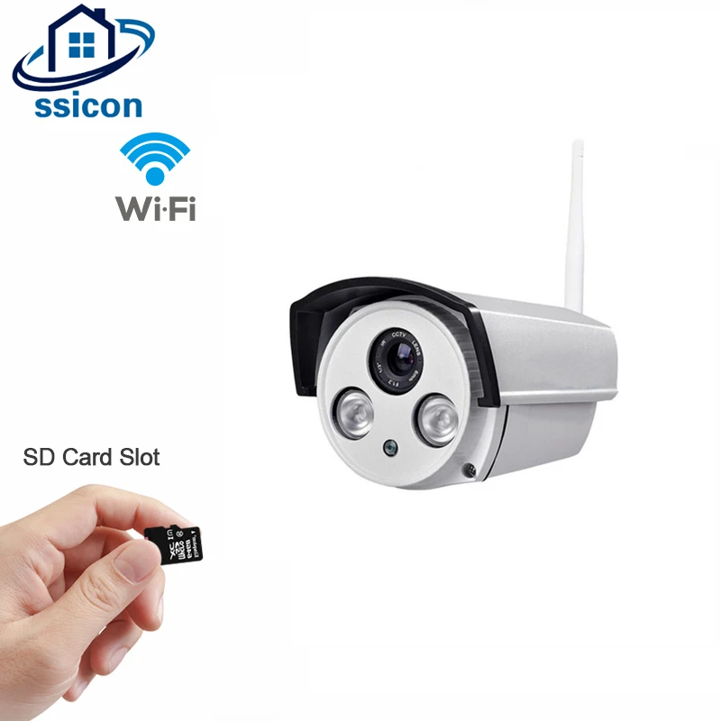 Ssicon 1.0MP 1.3MP 2.0MP ONVIF Wi-Fi IP пули Камера дома видеонаблюдения CCTV Камера Беспроводной открытый Поддержка 64 г SD карты