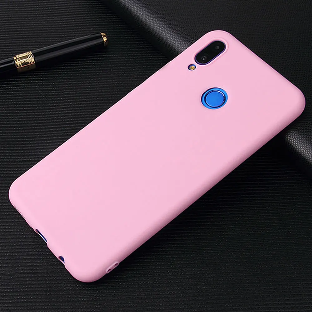 Candy Color Phone Case For Huawei Honor P20 lite 8x 7c 9 10 Lite Simple Y9 Y6 Y5 For Honor 7C 7A Pro 8C P Smart Fashion Cover - Цвет: Pink