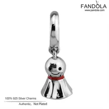 Стерлингового серебра 925 азиатская солнечная кукла Висячие Подвески-талисманы для изготовления ювелирных изделий Подходит браслет femme argent