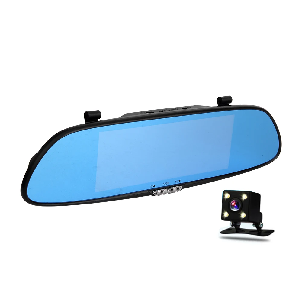 

7 inch Rearview Camera Dual Lens Car DVR Dash Cam Front and Rear Mirror Camera Video Recorder H10