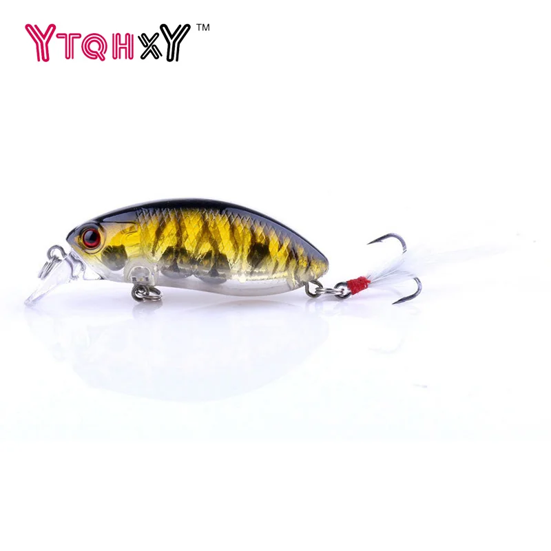 

YTQHXY 1Pcs 6cm 9.6g wobblers Fishing Lure With feathers iscas artificiais para pesca crankbait Swimbait fishing tackle WQ288