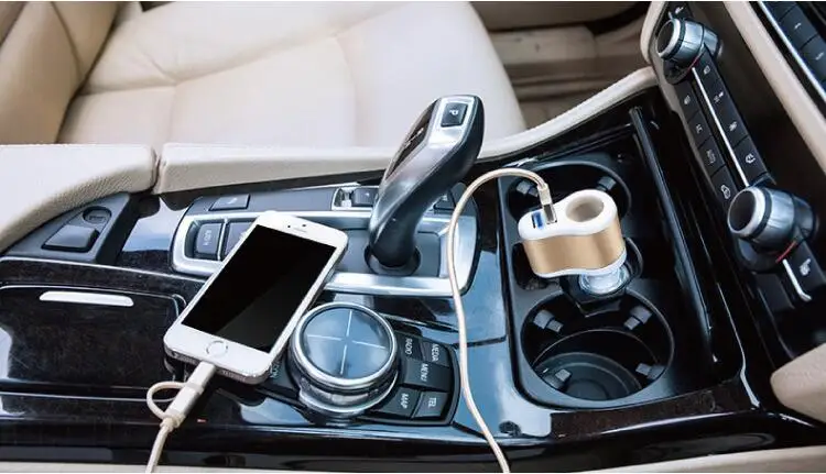 Авто-укладки Dual USB Автомобильное зарядное устройство металлический стиль для Lada Priora Нива Самара Калина xray Веста X-Ray granta LARGUS аксессуары